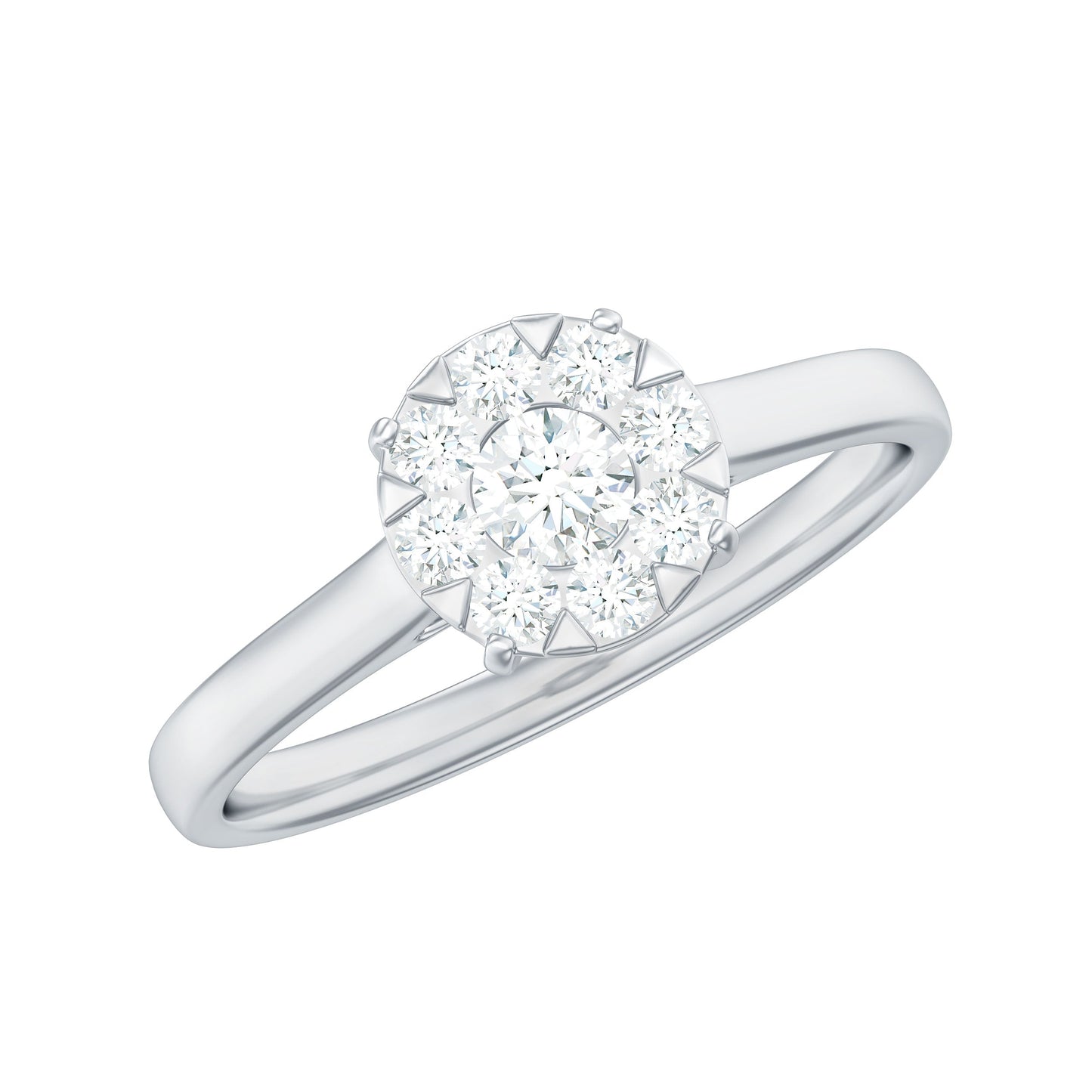 Natural Diamond Promise Ring in Illusion Set