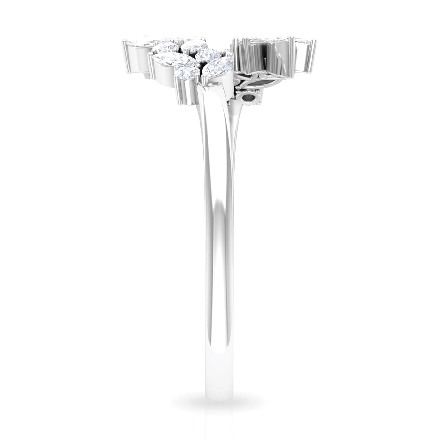 Nature Inspired Diamond Leaf Wrap Ring for Women