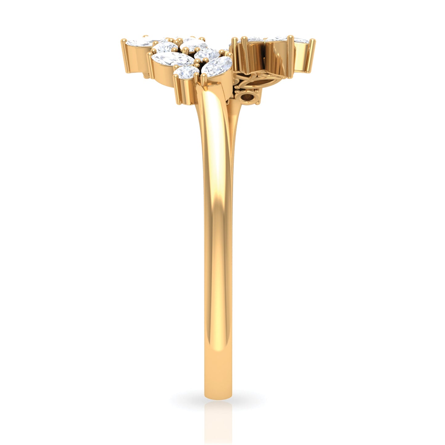Nature Inspired Diamond Leaf Wrap Ring for Women