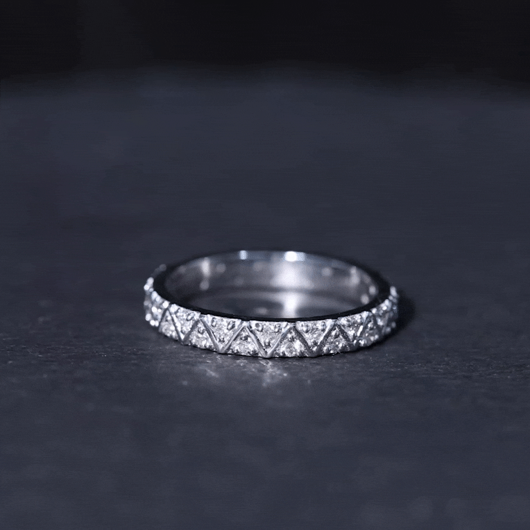 Diamond Band Ring in Surface Prong Set