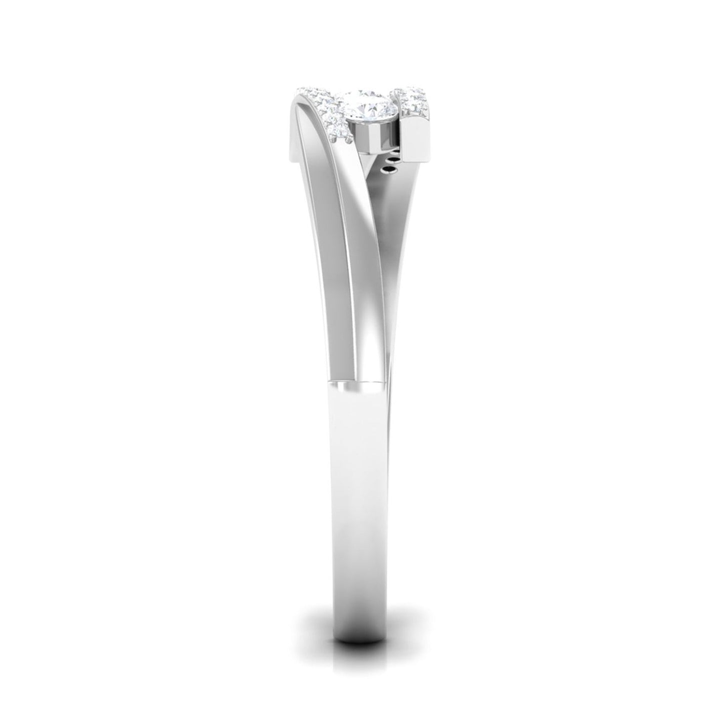 Round Diamond Three Stone Promise Ring