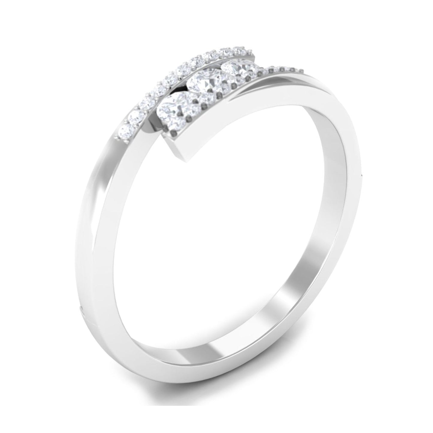 Round Diamond Three Stone Promise Ring