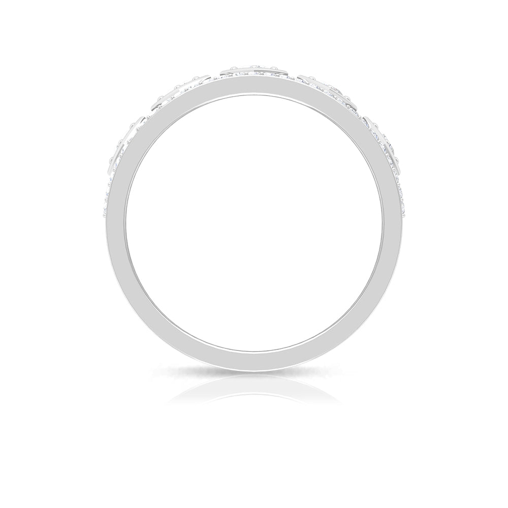 Vintage Inspired Diamond Wide Wedding Band for Women