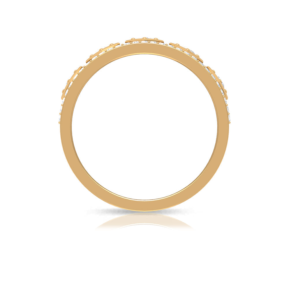 Vintage Inspired Diamond Wide Wedding Band for Women