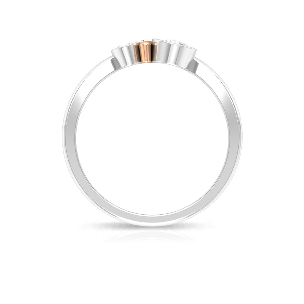 Natural Bezel Set Diamond 3 Stone Promise Ring