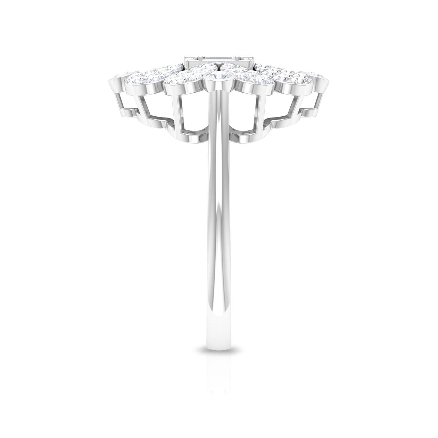 Natural Diamond Statement Engagement Ring in Illusion Set