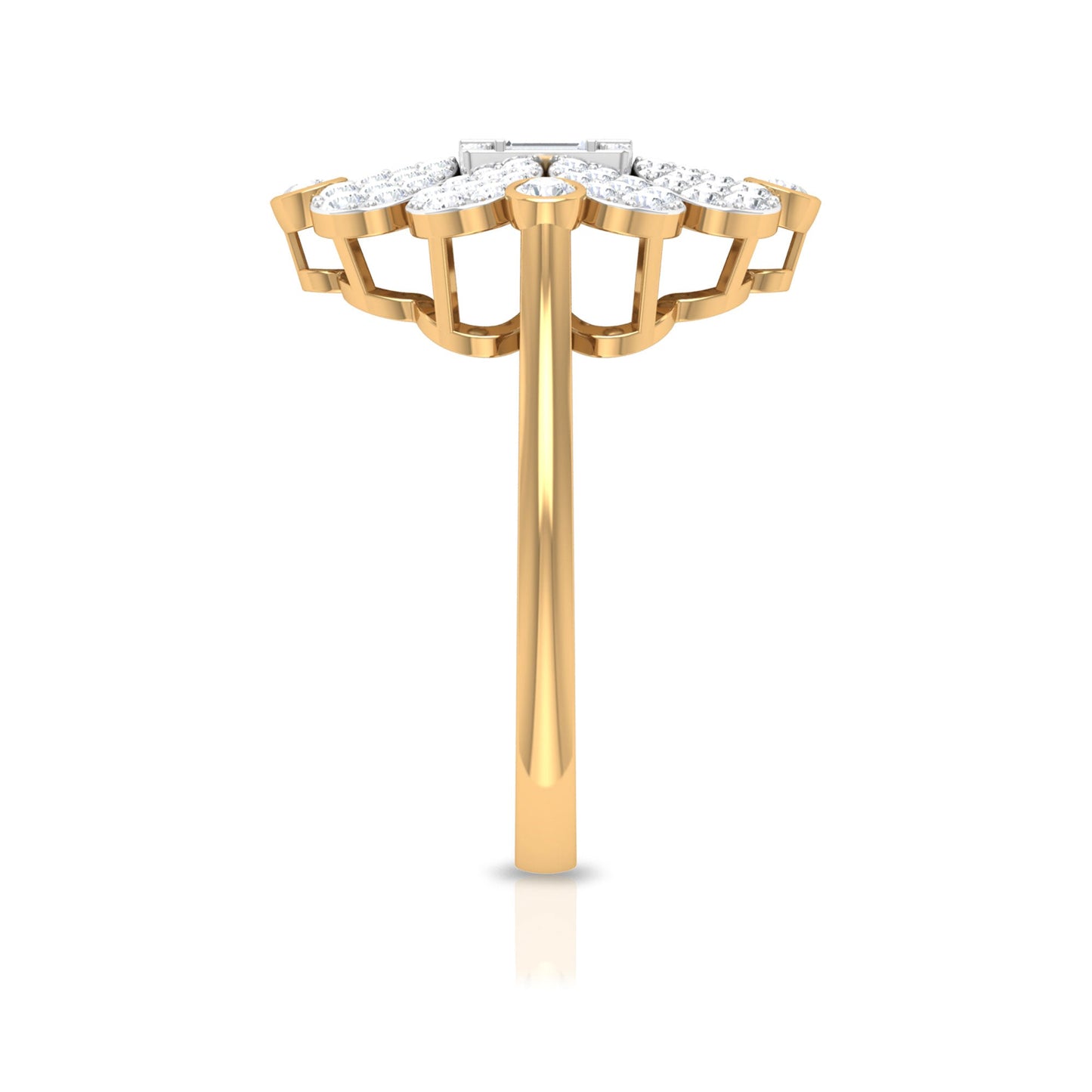 Natural Diamond Statement Engagement Ring in Illusion Set