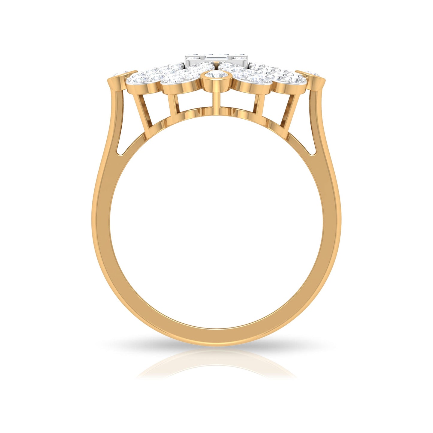 Natural Diamond Statement Engagement Ring in Illusion Set