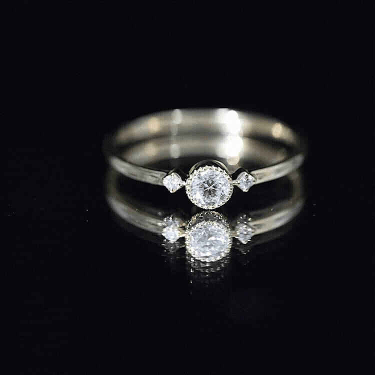 Minimal Diamond Promise Ring in Bezel Setting