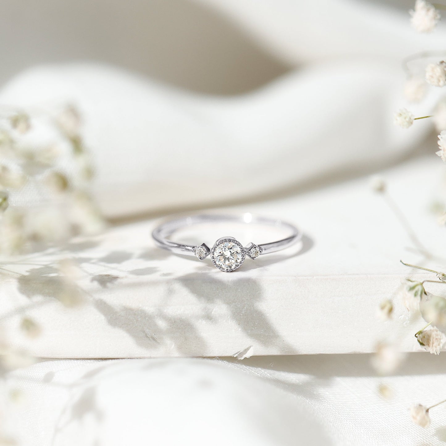 Minimal Diamond Promise Ring in Bezel Setting