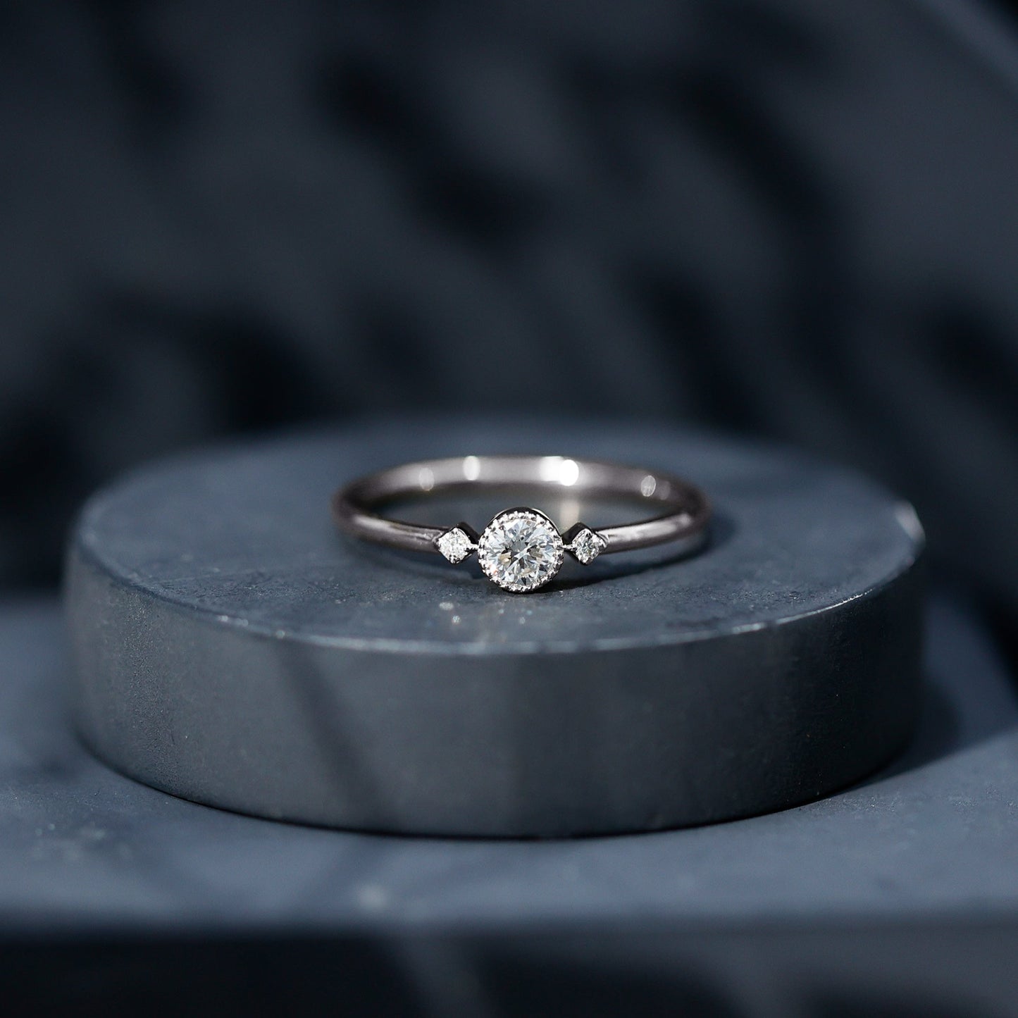 Minimal Diamond Promise Ring in Bezel Setting
