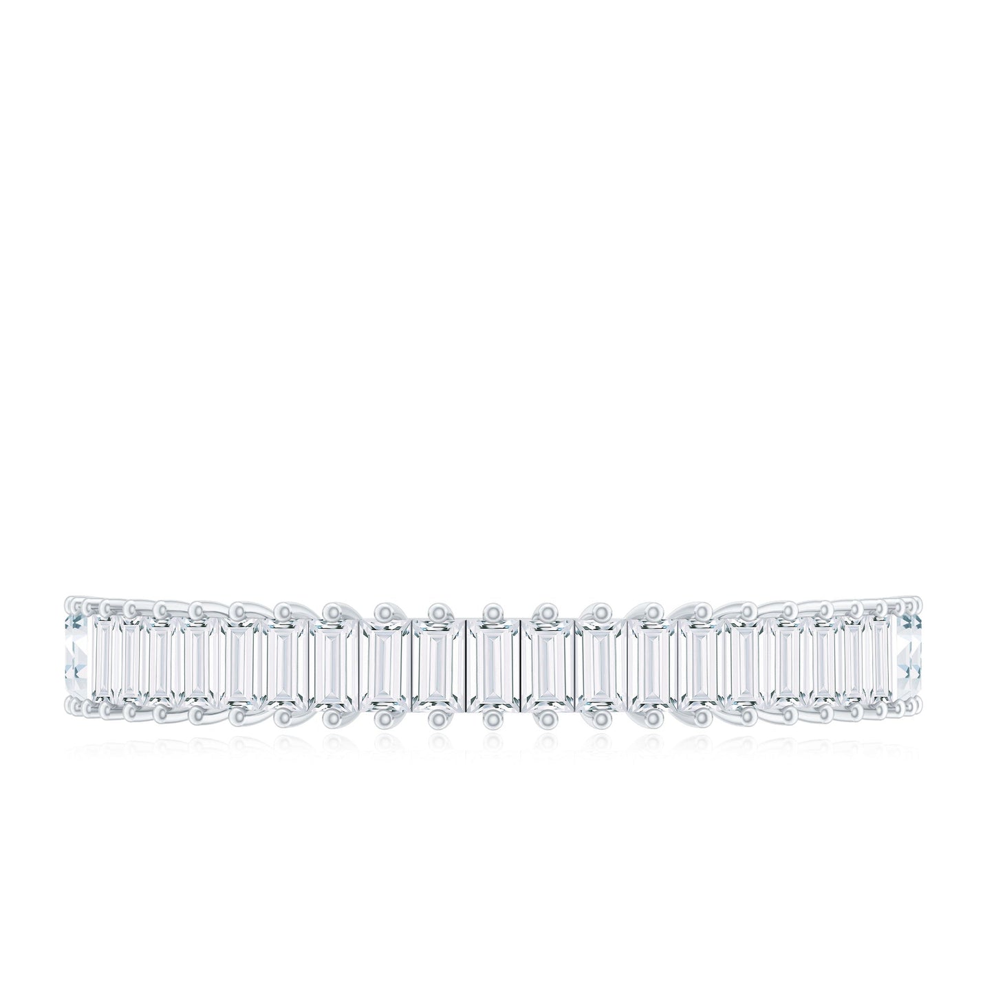 Natural Baguette Diamond Half Eternity Ring for Anniversary
