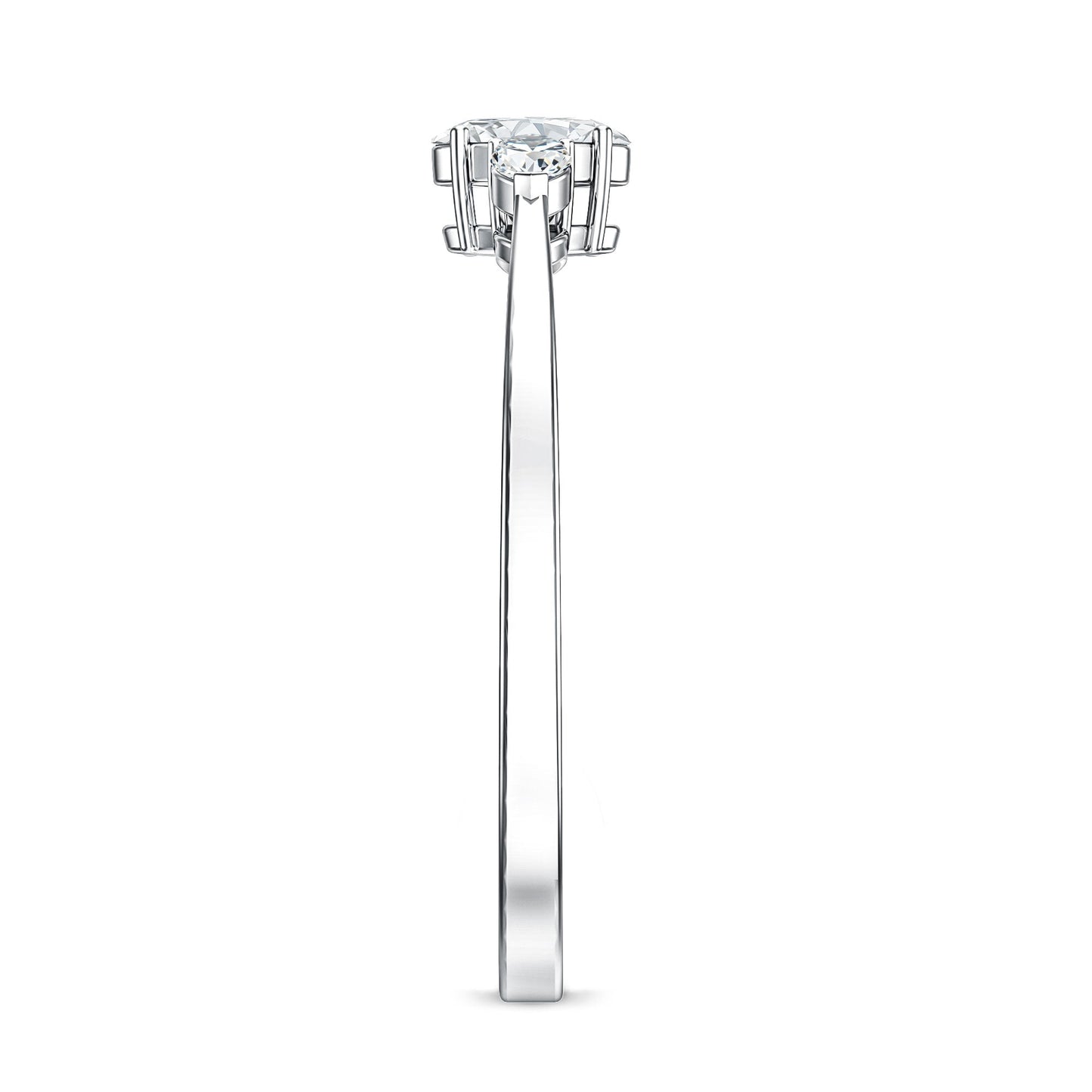 Real Diamond 3 Stone Promise Ring for Valentines