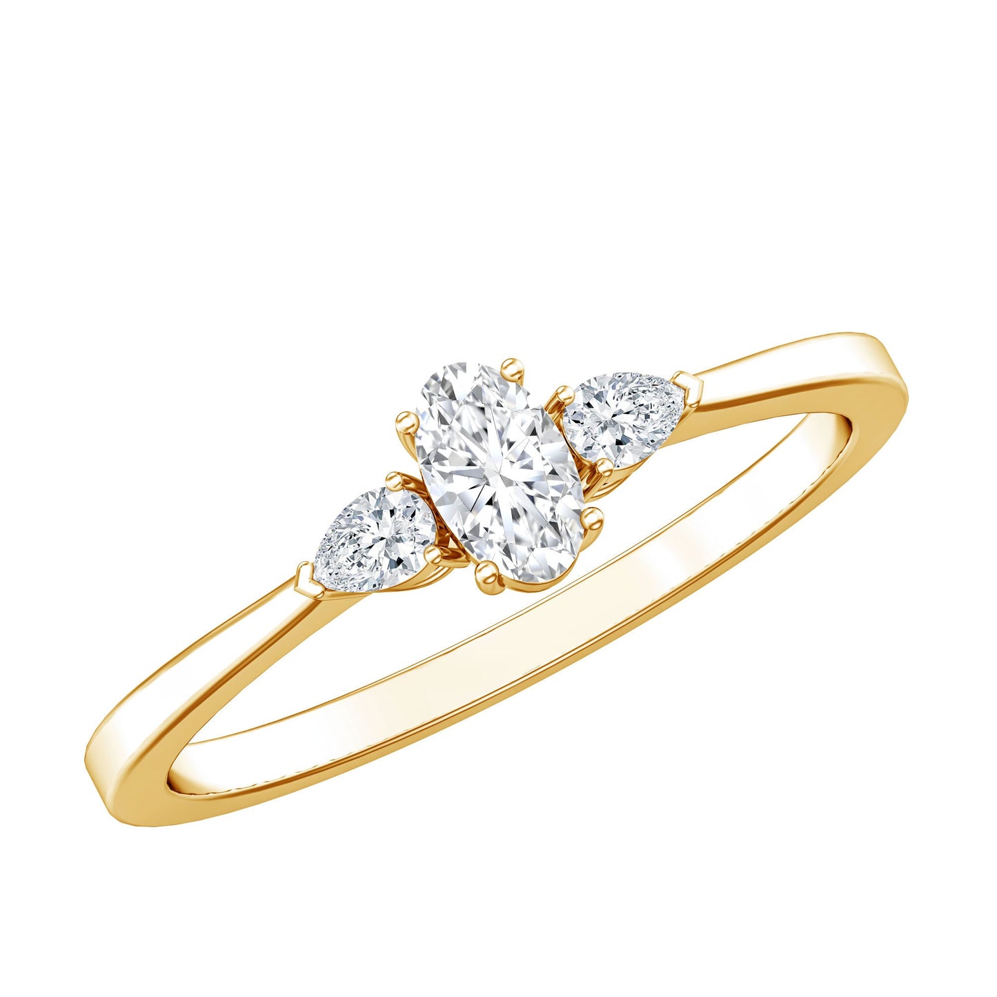 Real Diamond 3 Stone Promise Ring for Valentines
