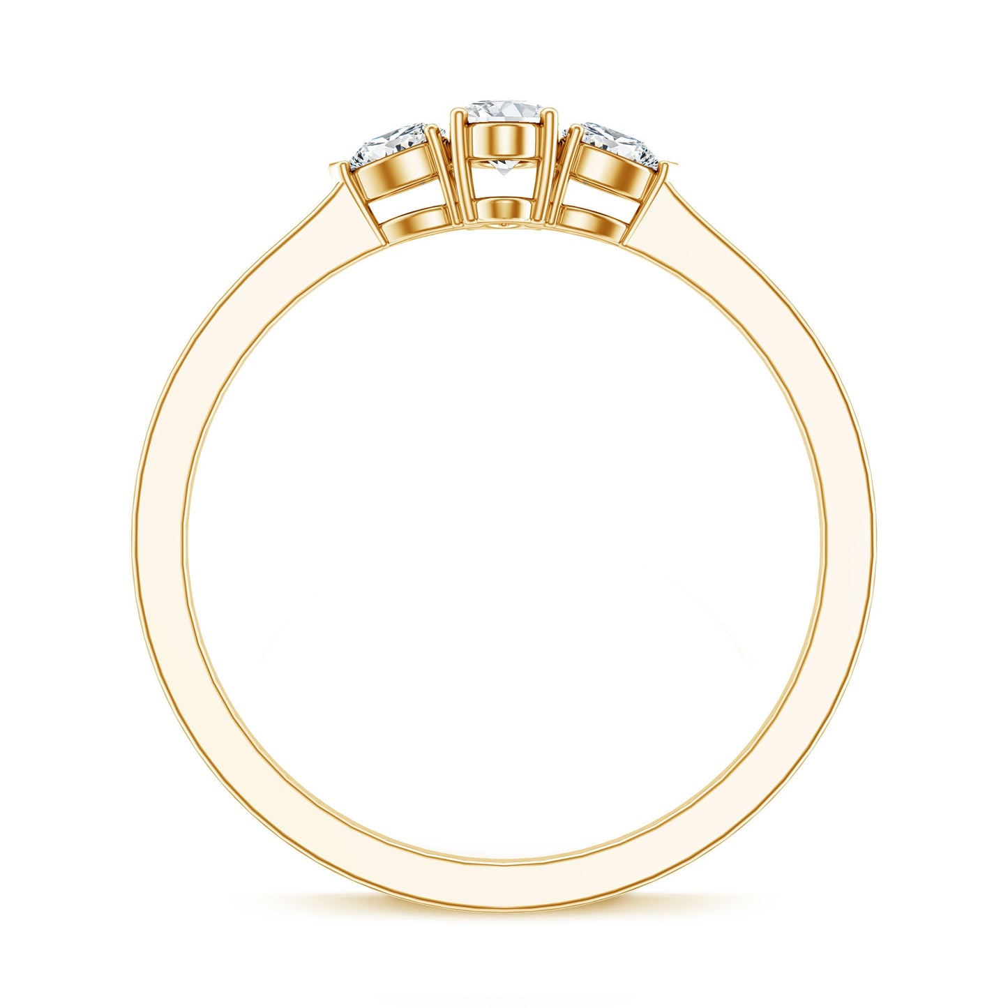 Real Diamond 3 Stone Promise Ring for Valentines