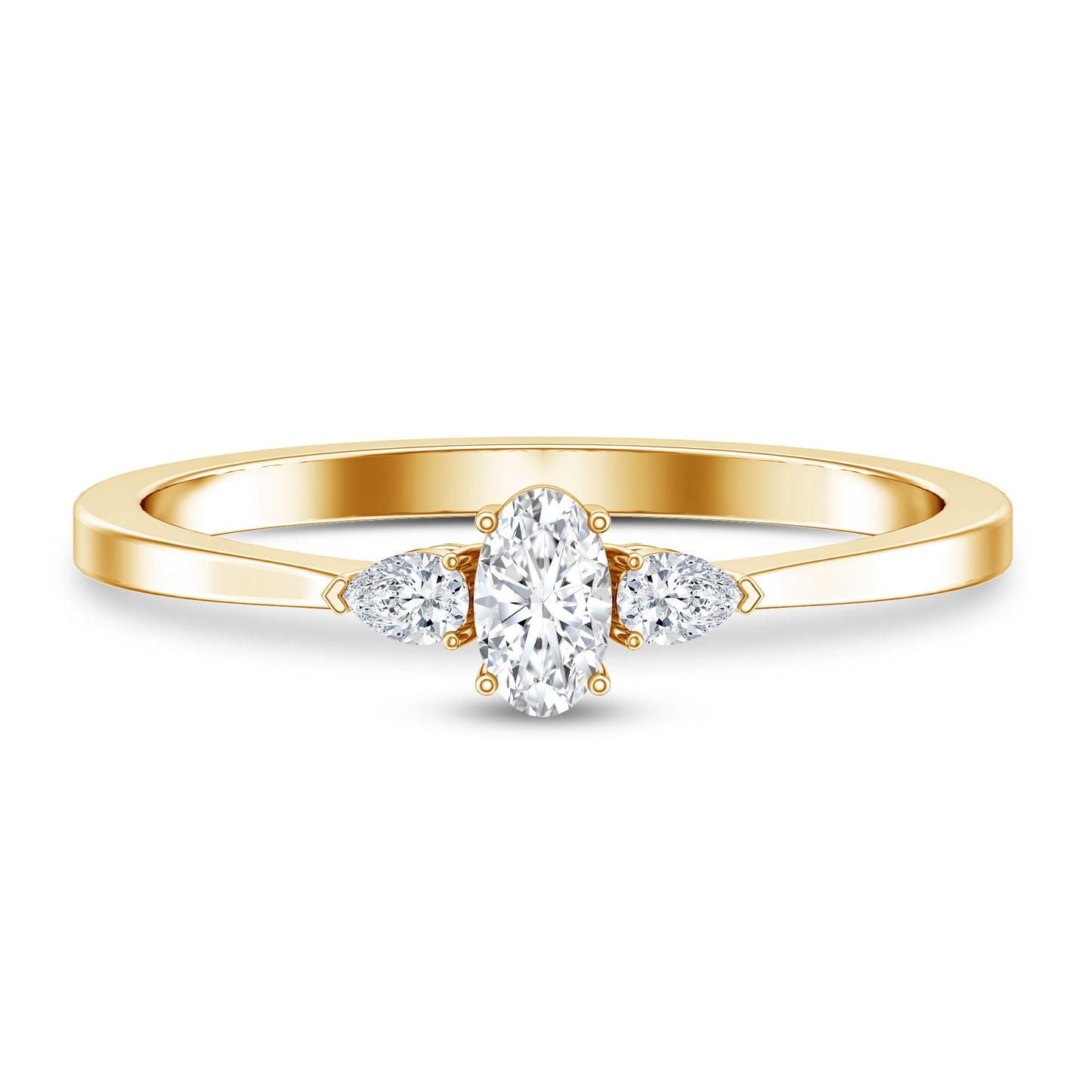 Real Diamond 3 Stone Promise Ring for Valentines