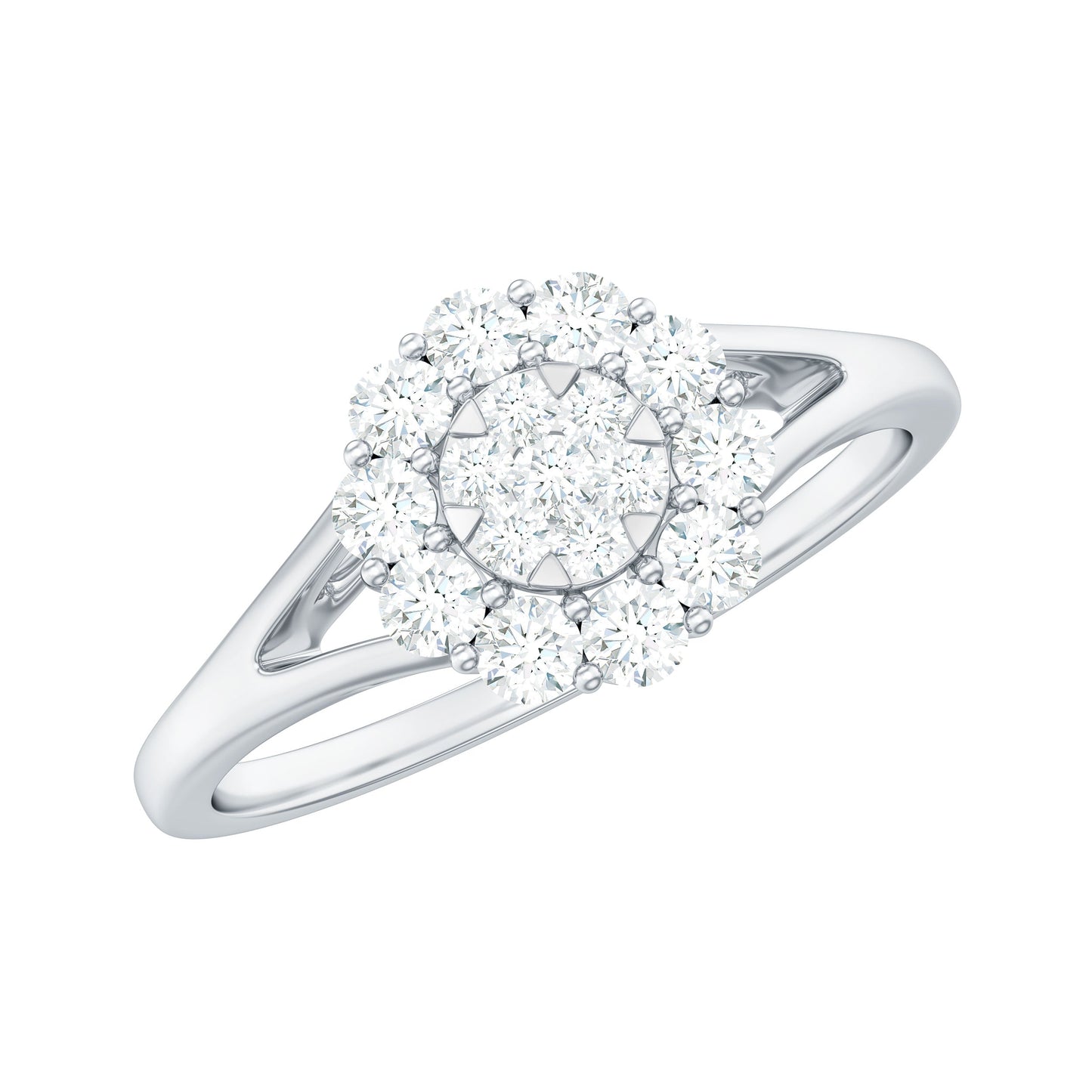 Certified Real Diamond Cluster Ring with Halo