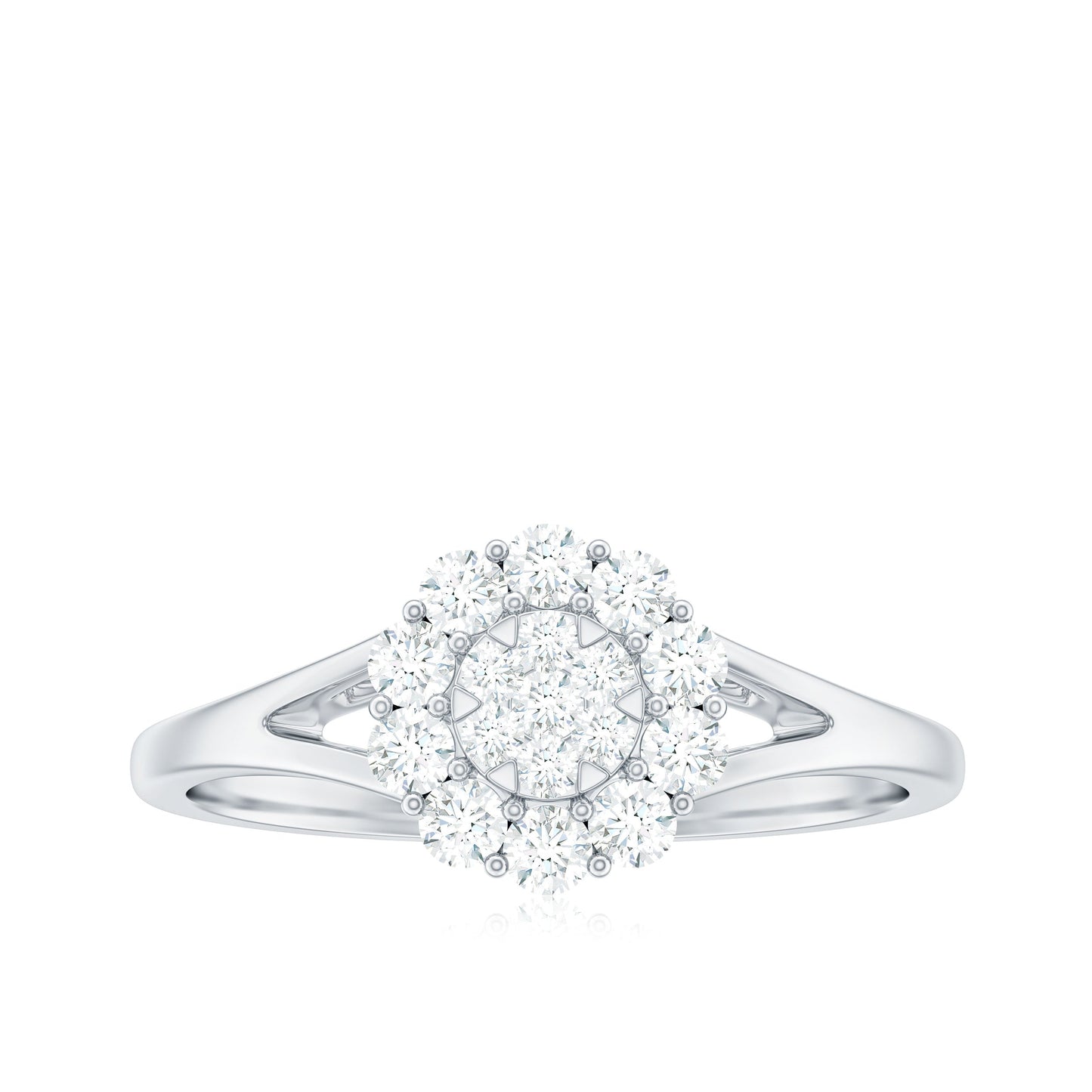 Certified Real Diamond Cluster Ring with Halo