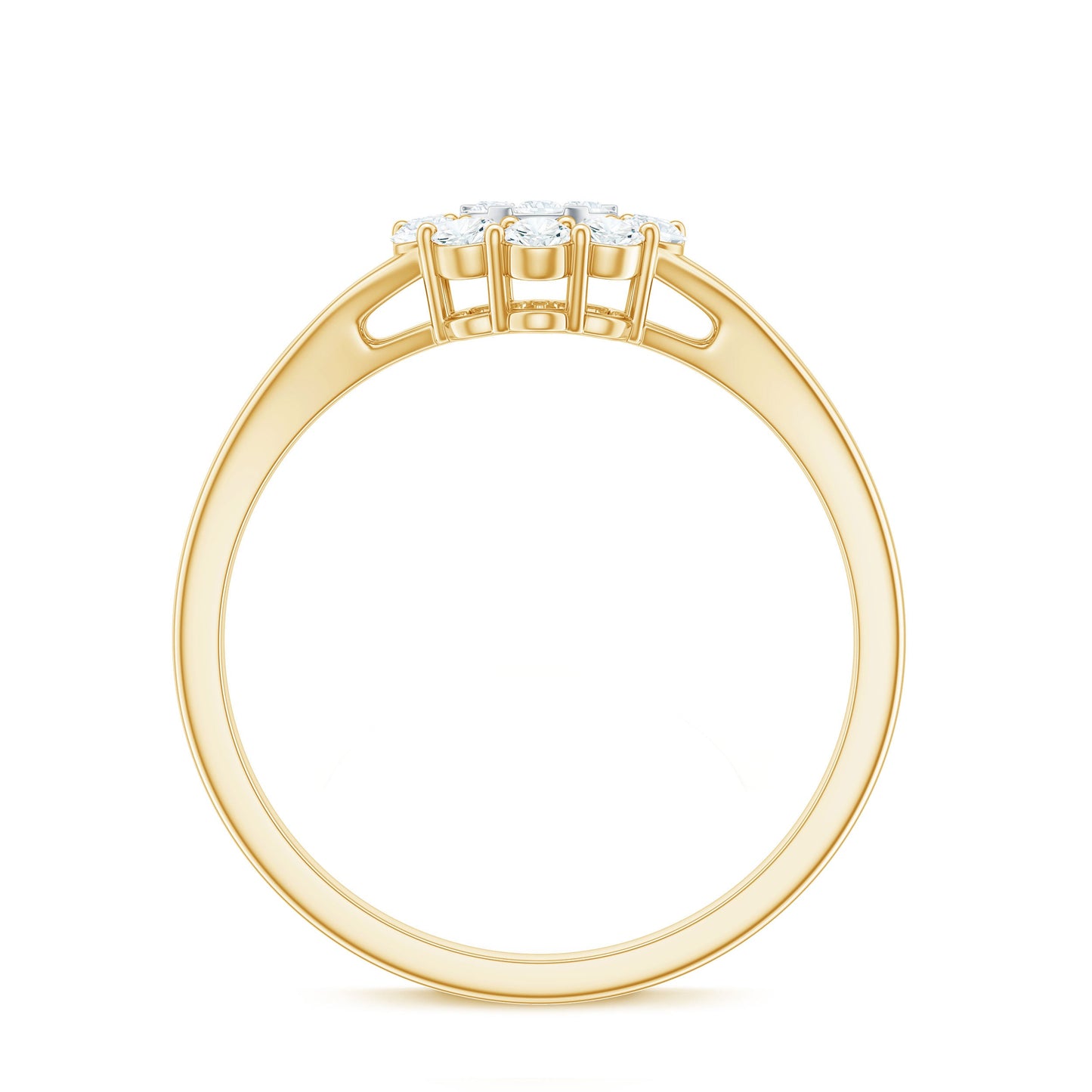 Certified Real Diamond Cluster Ring with Halo