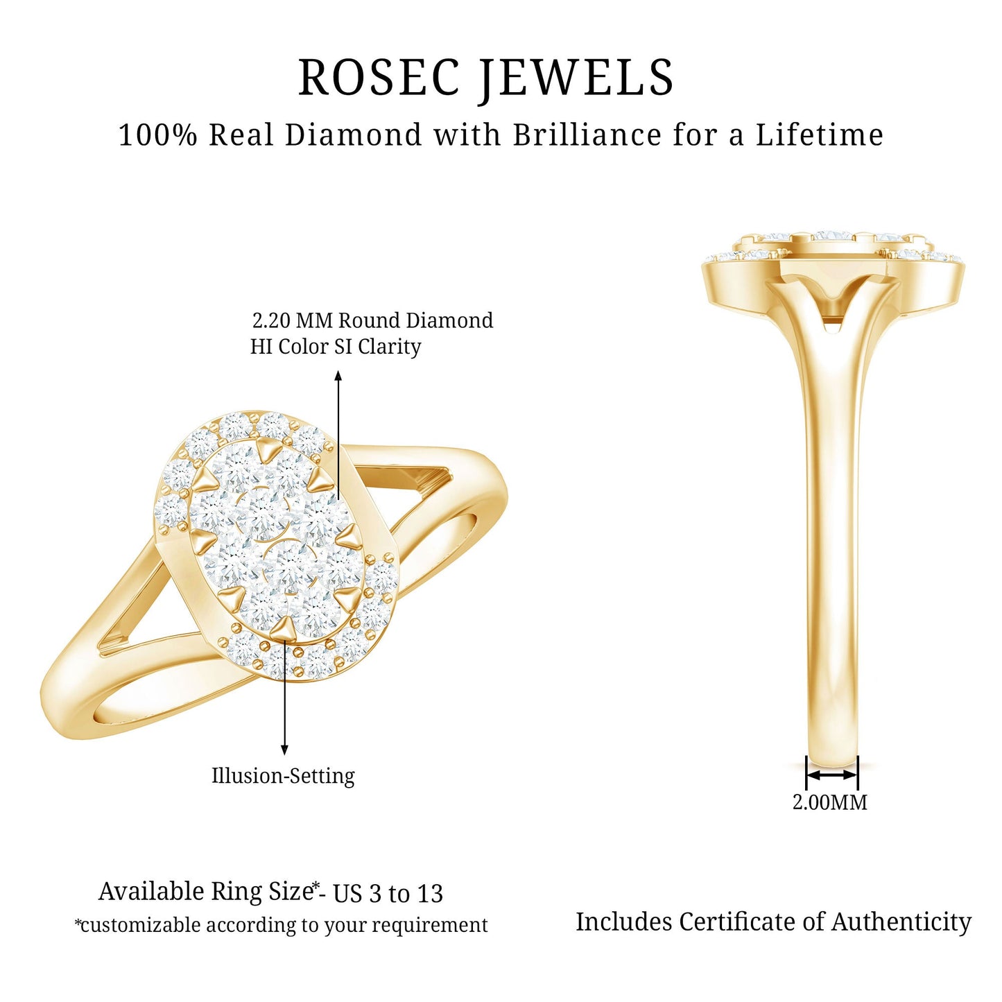 Classic Diamond Engagement Ring with Split Shank
