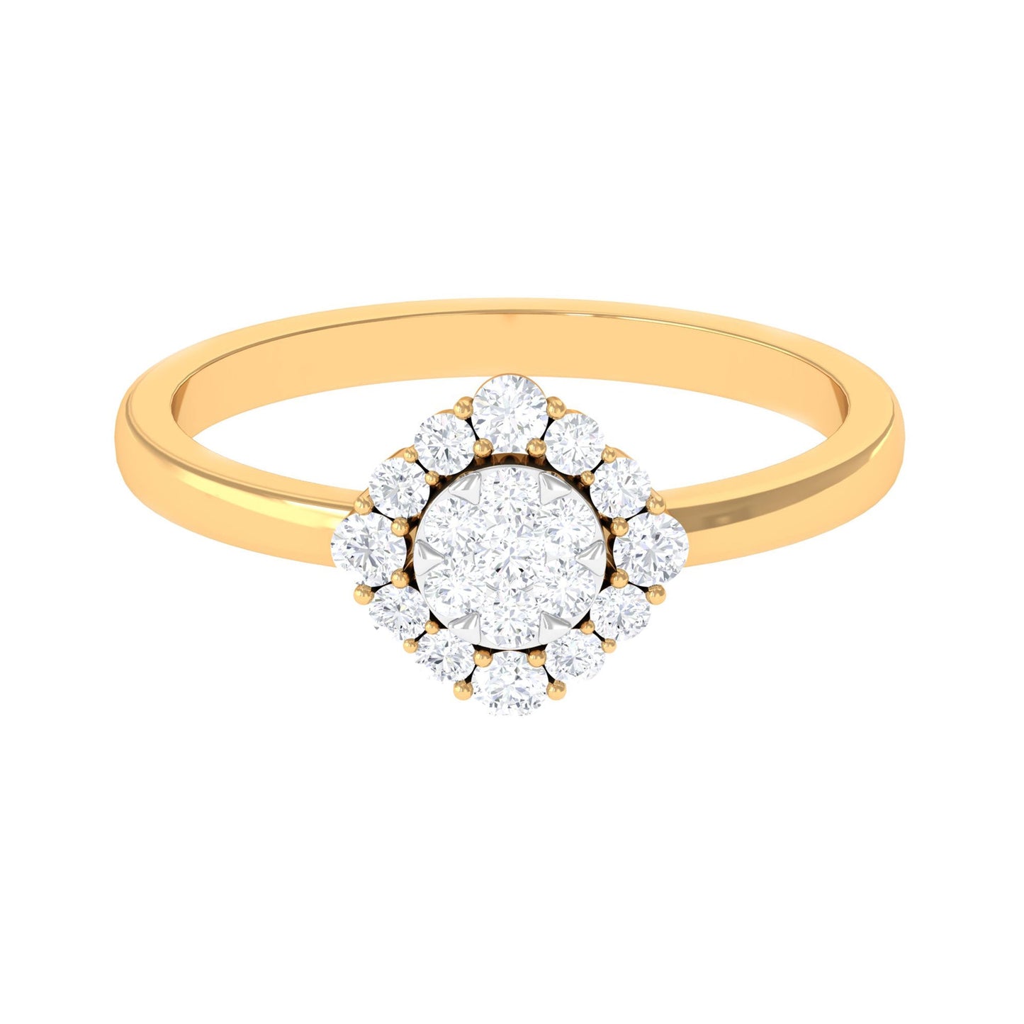 Natural Diamond Classic Engagement Ring with Halo