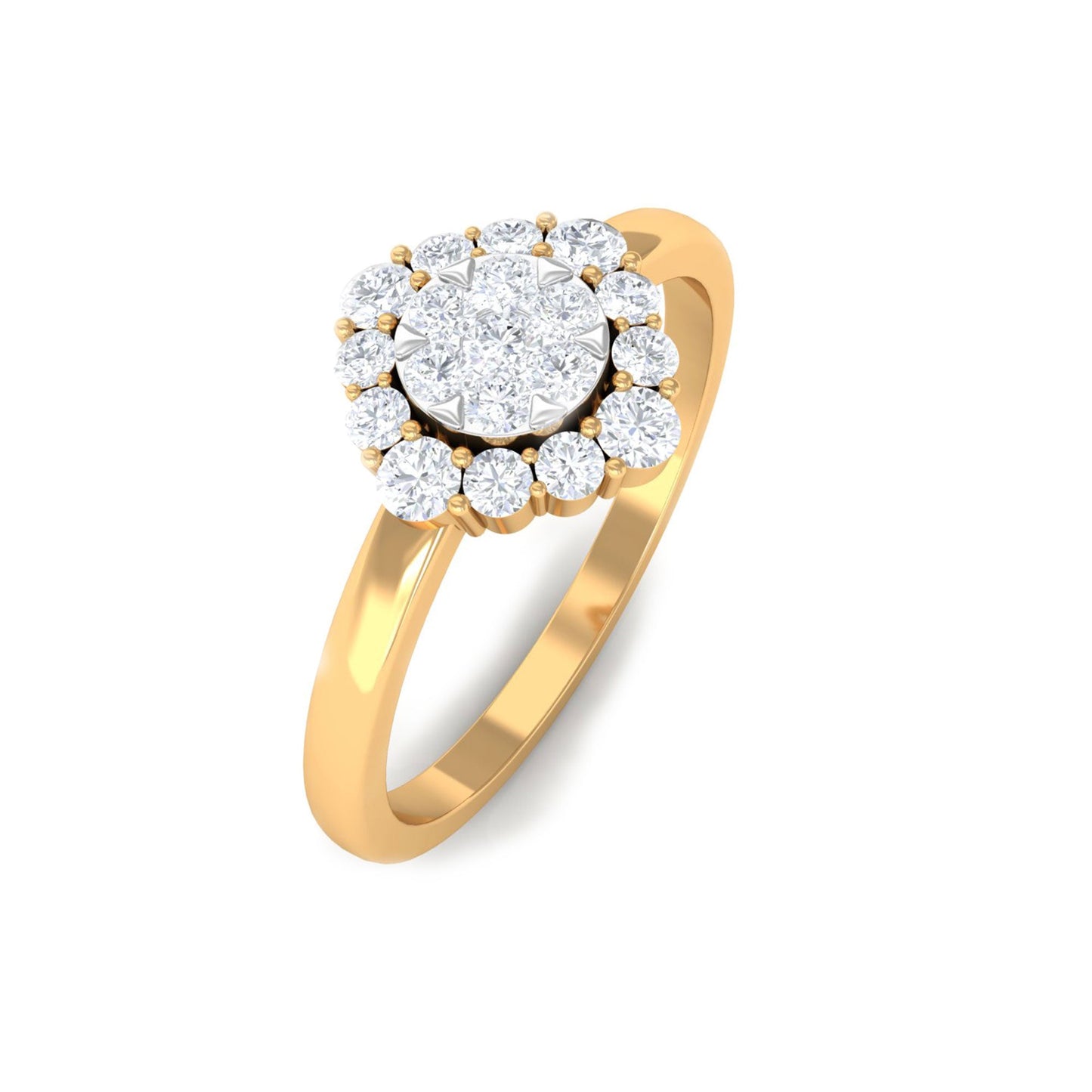 Natural Diamond Classic Engagement Ring with Halo