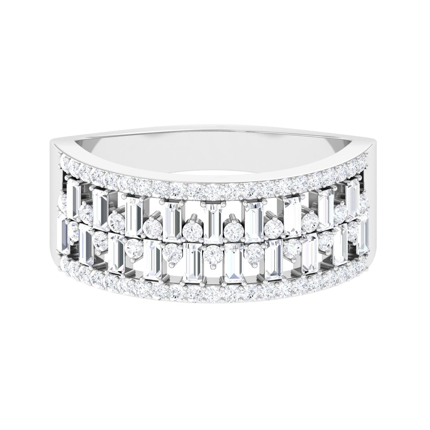 Certified Natural Diamond Wide Wedding Band