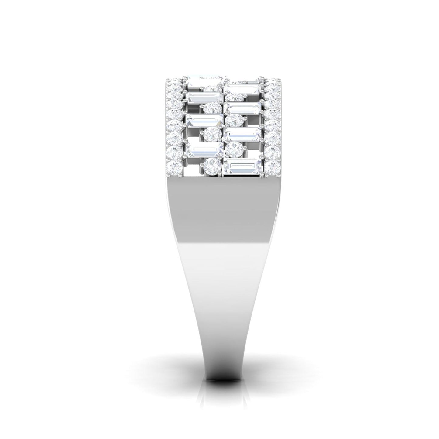 Certified Natural Diamond Wide Wedding Band