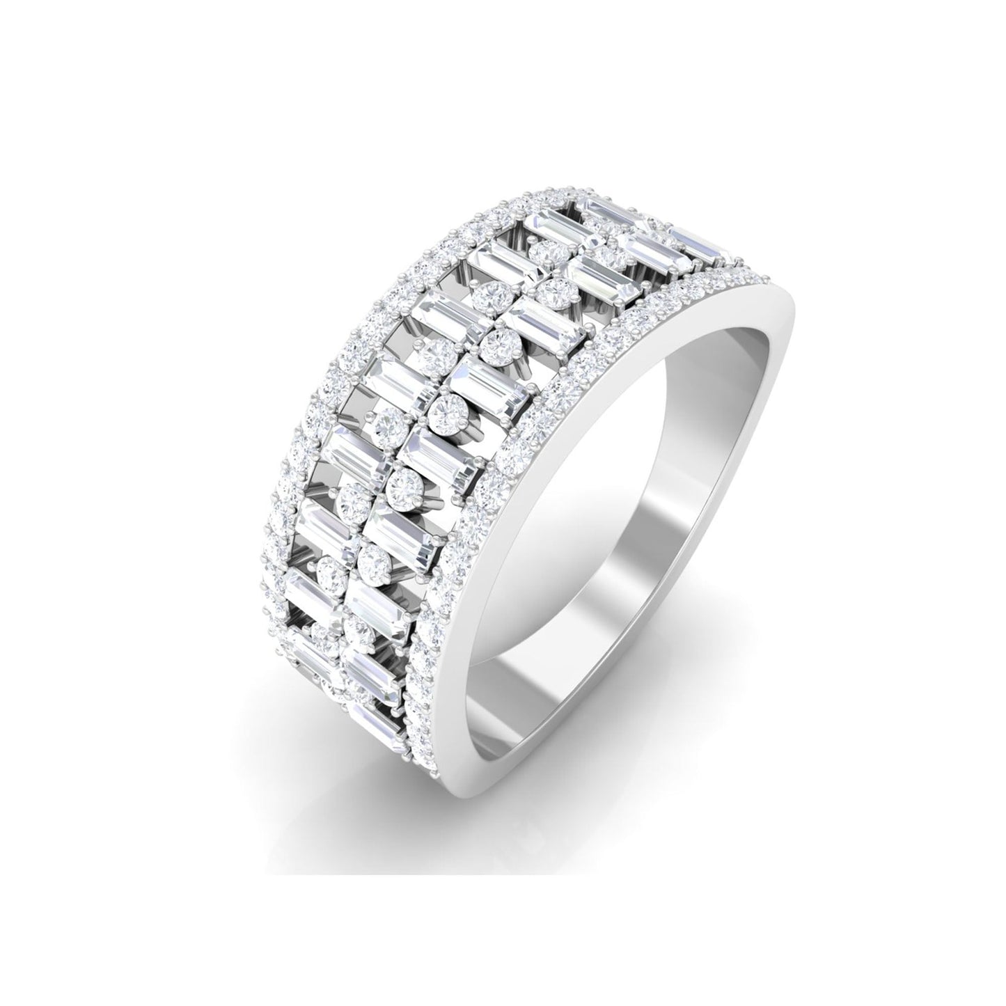 Certified Natural Diamond Wide Wedding Band