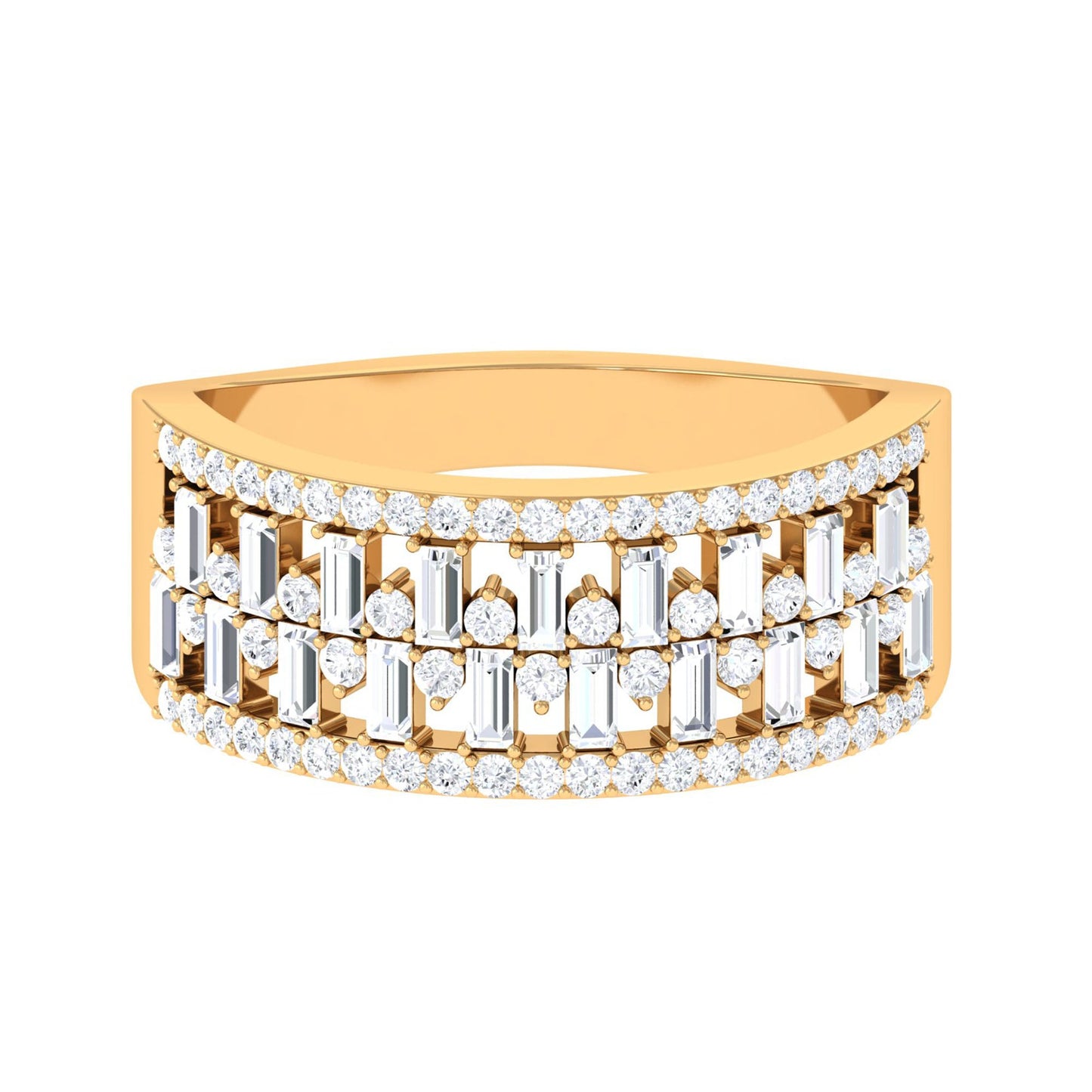 Certified Natural Diamond Wide Wedding Band