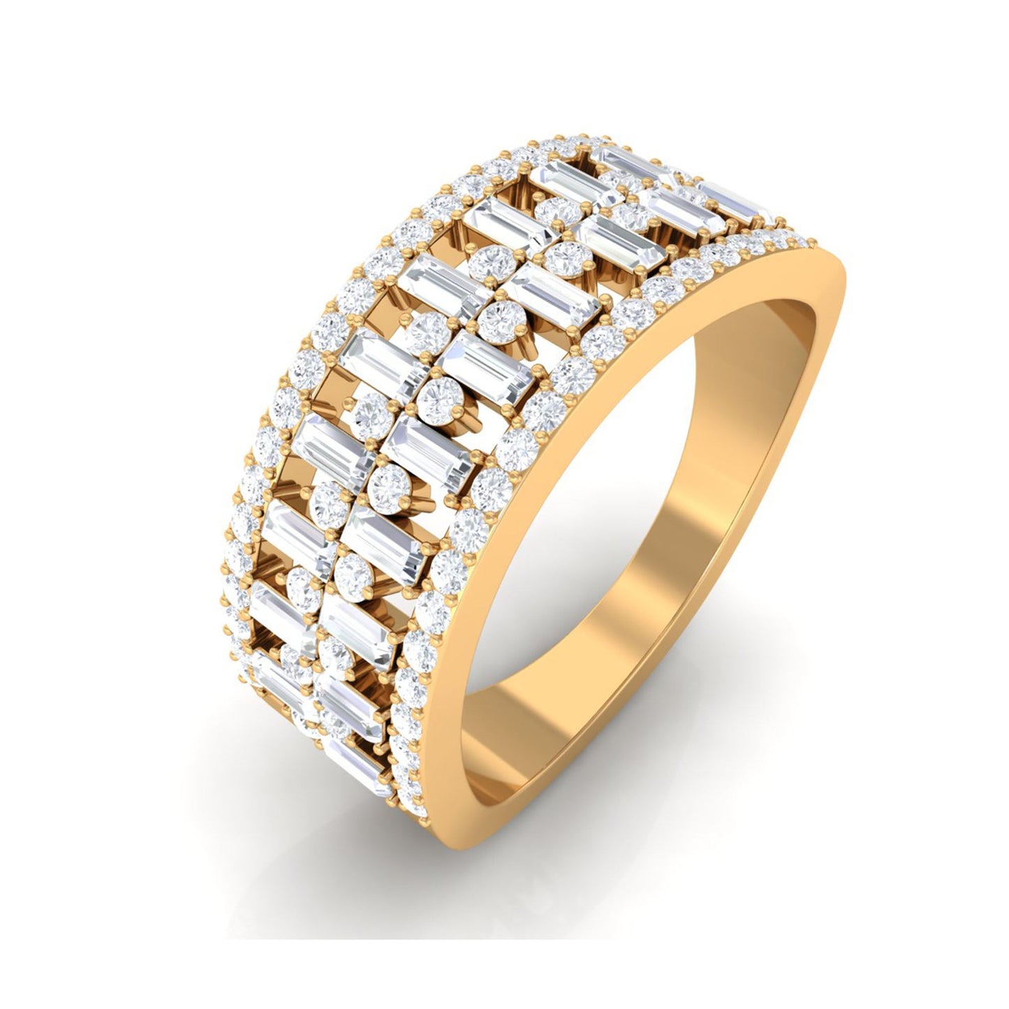 Certified Natural Diamond Wide Wedding Band