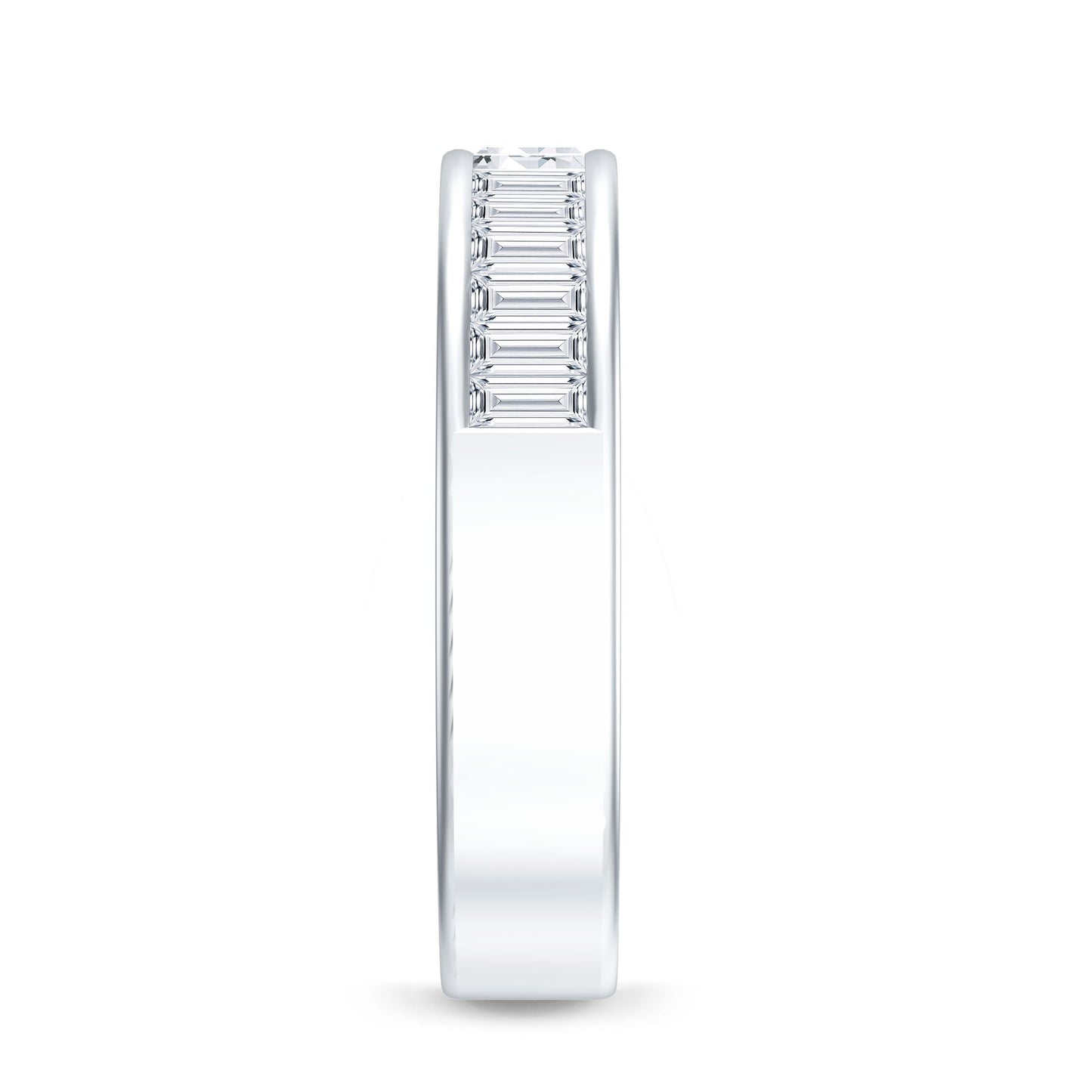 Baguette Cut Lab Grown Diamond Half Eternity Band
