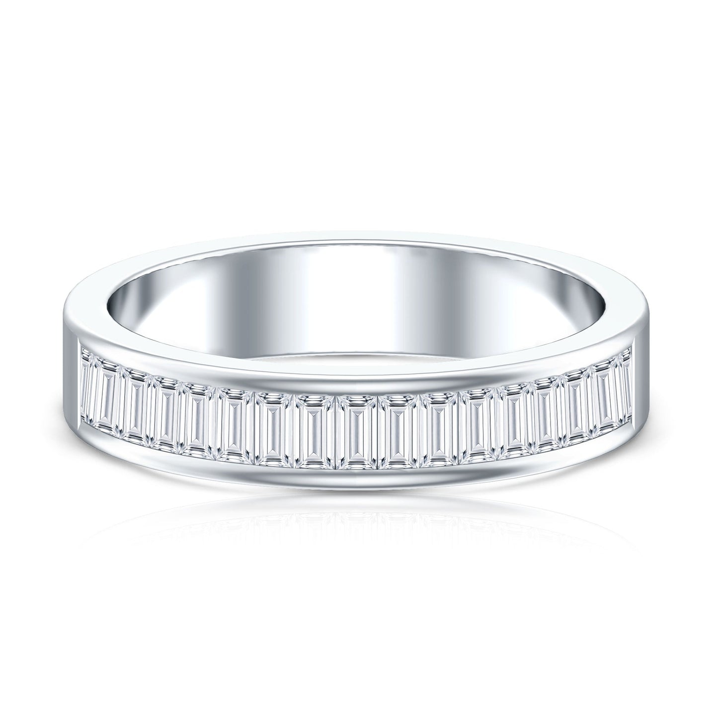 Baguette Cut Lab Grown Diamond Half Eternity Band