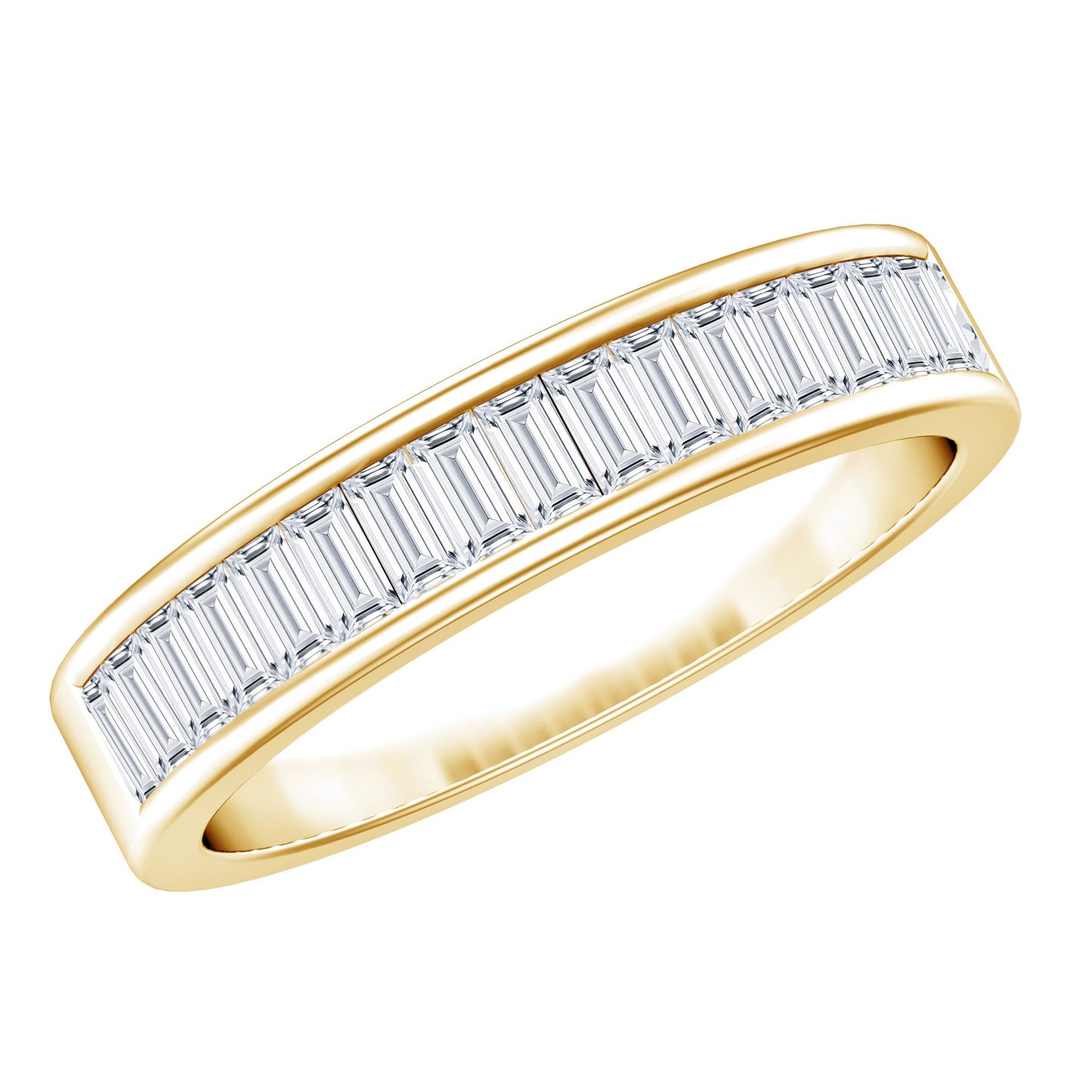 Baguette Cut Lab Grown Diamond Half Eternity Band
