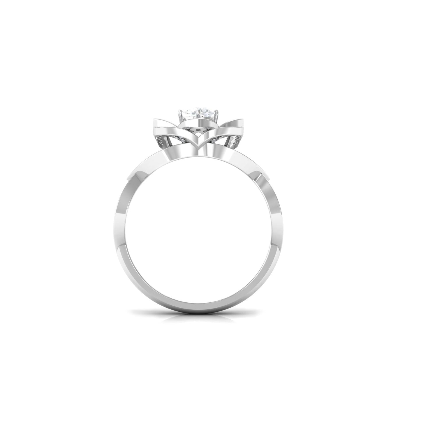 Genuine Diamond Blooming Flower Engagement Ring for Women