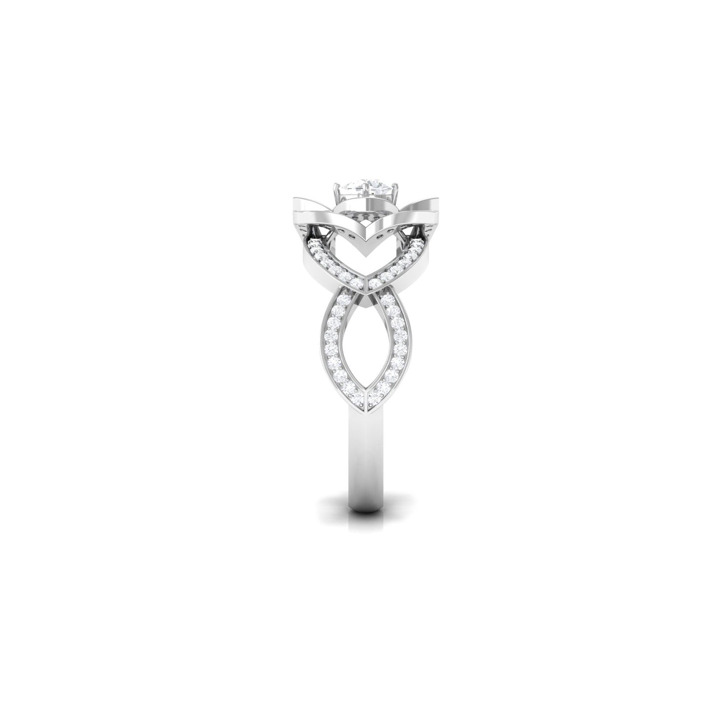 Genuine Diamond Blooming Flower Engagement Ring for Women