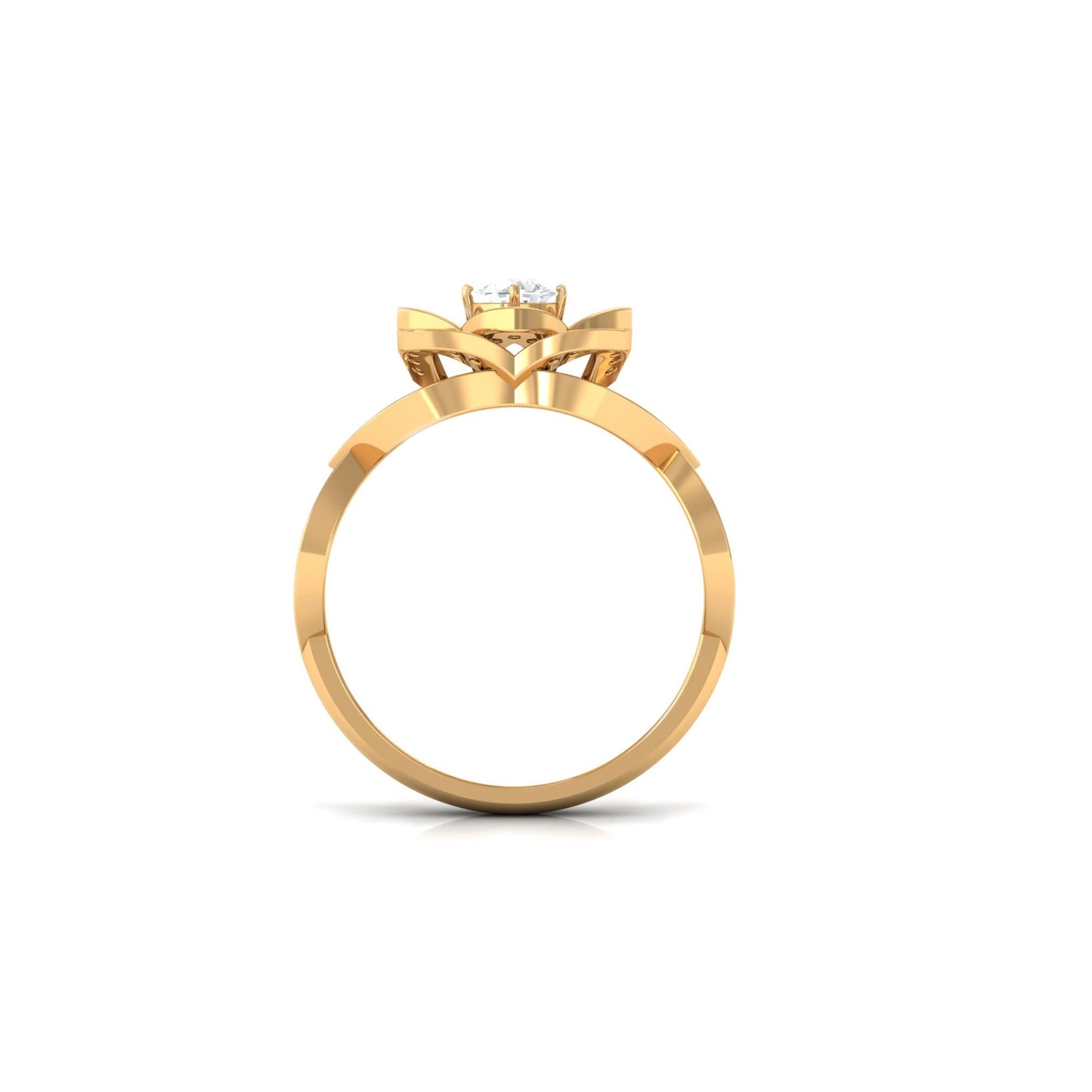 Genuine Diamond Blooming Flower Engagement Ring for Women