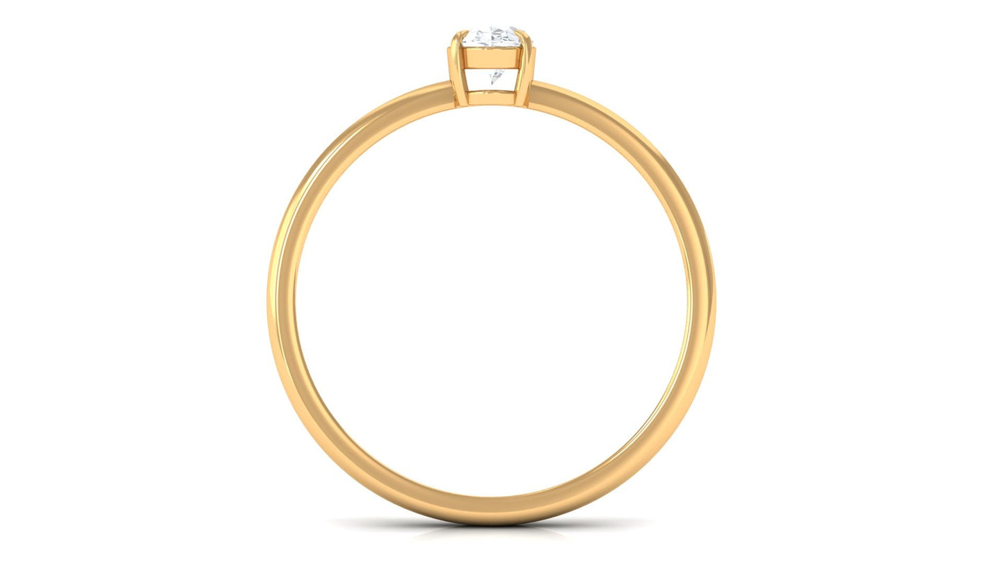 Natural Oval Diamond Solitaire Promise Ring with Certificate