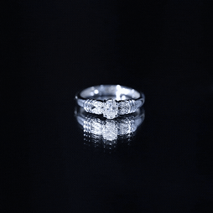 Natural Oval Cut Diamond Solitaire Engagement Ring