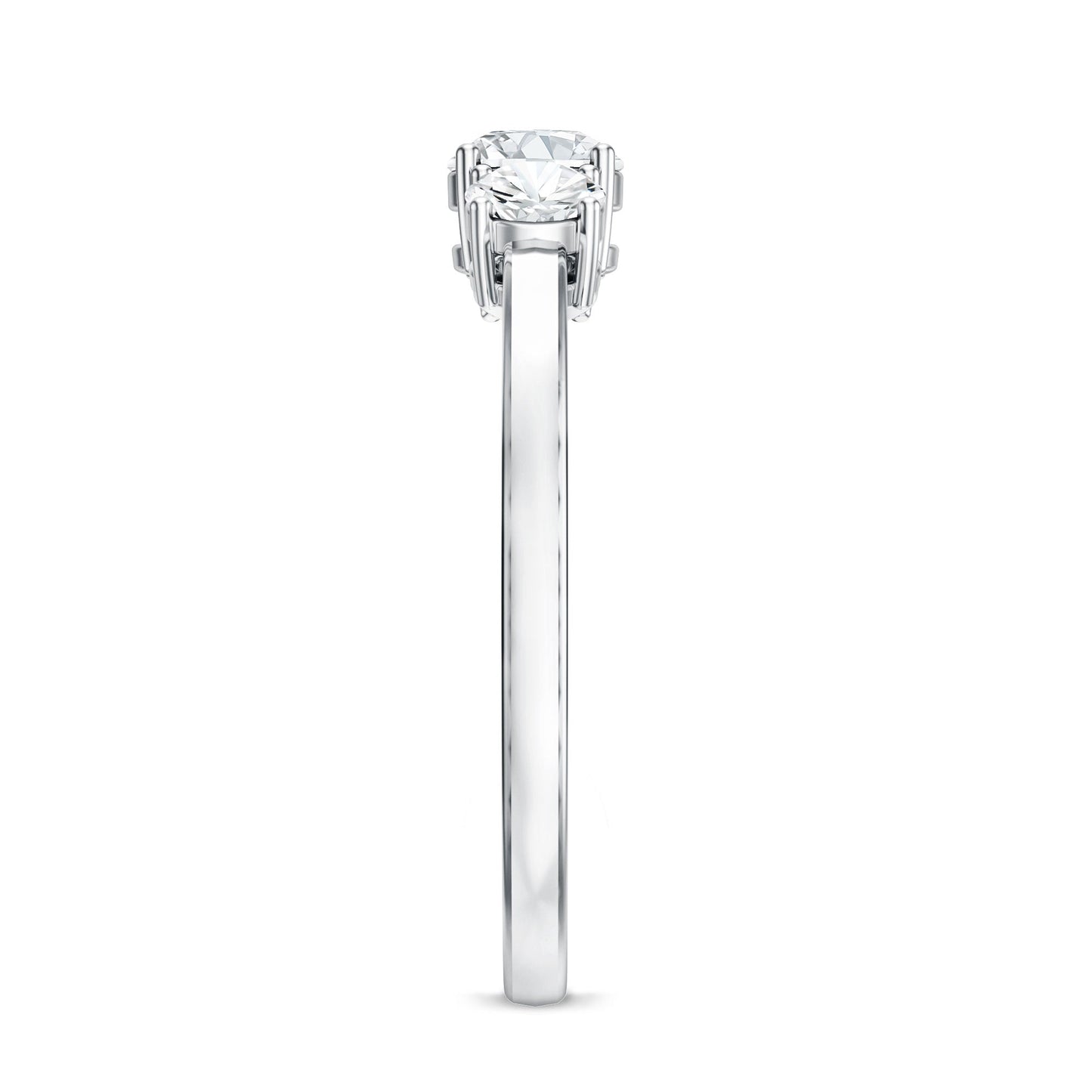Natural Diamond 3 Stone Engagement Ring with Certificate