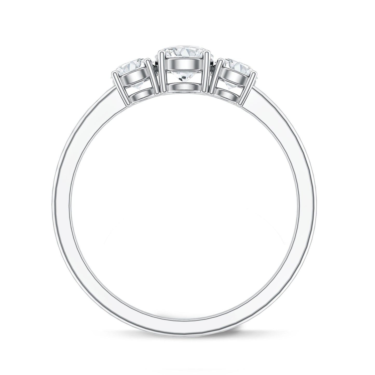 Natural Diamond 3 Stone Engagement Ring with Certificate