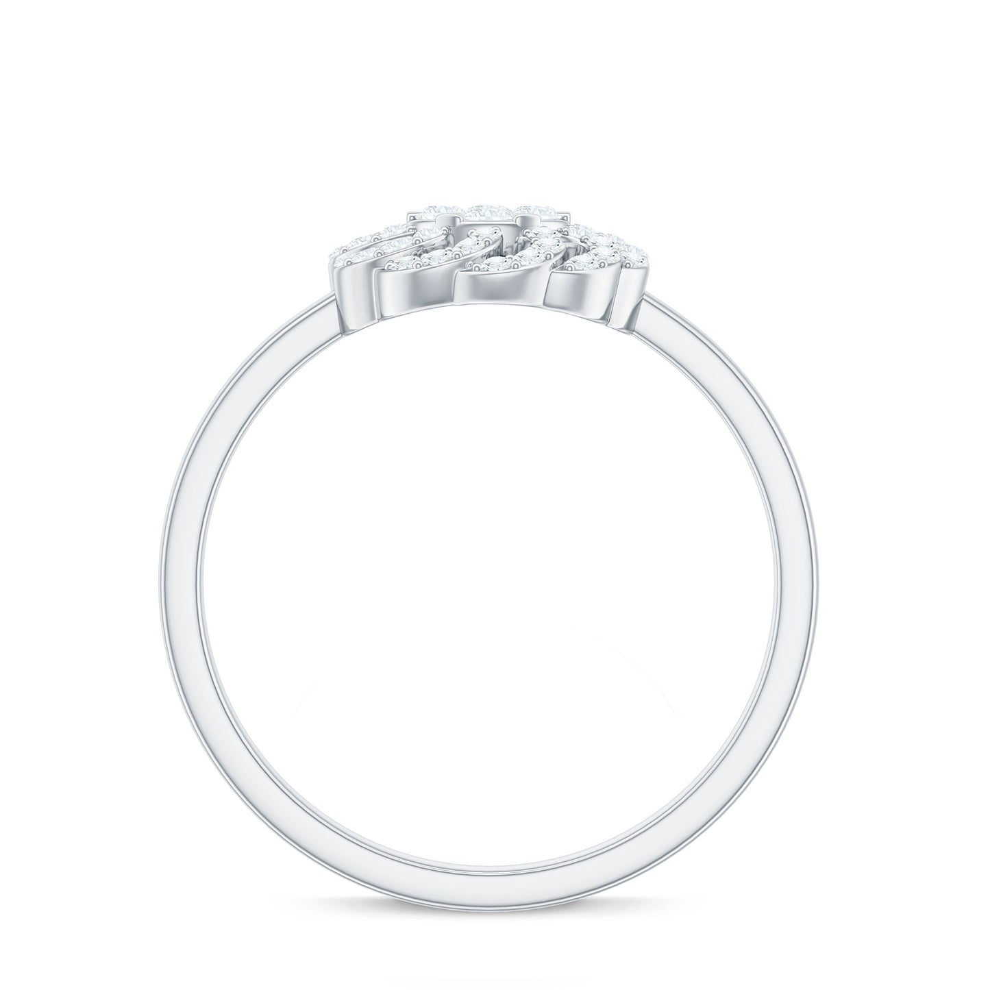 Certified Natural Diamond Flower Engagement Ring in Illusion Set