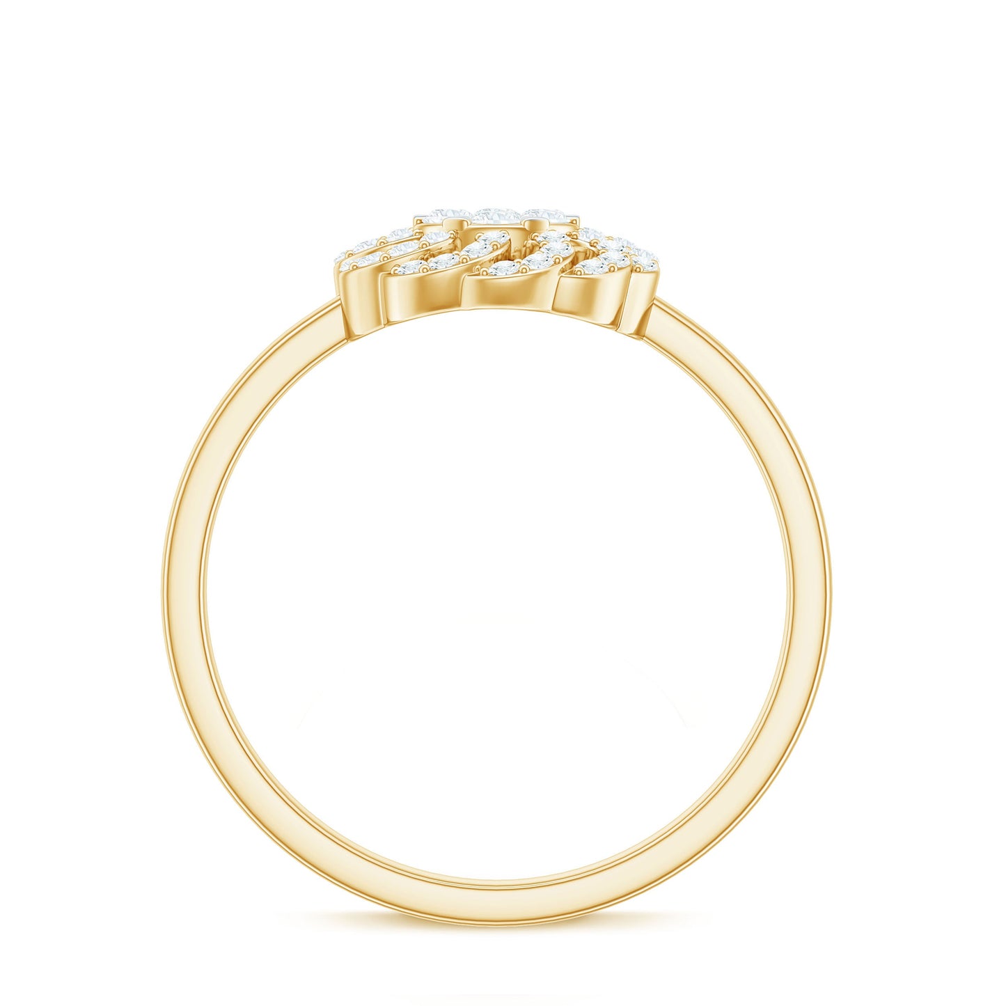Certified Natural Diamond Flower Engagement Ring in Illusion Set