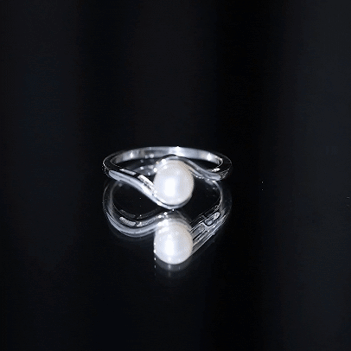 Cultured 2.2 Carat Freshwater Pearl Engagement Ring with Bypass Shank