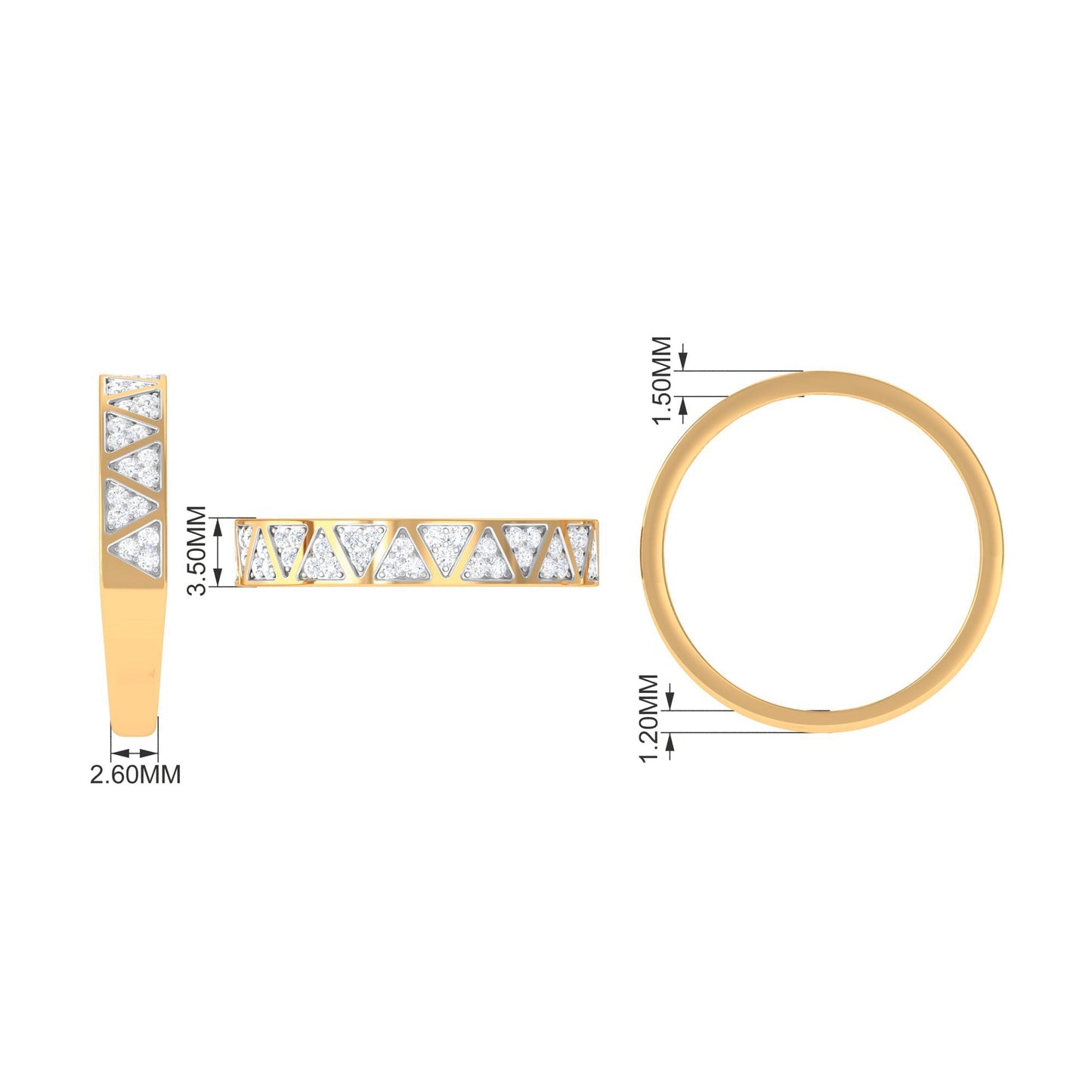 Certified Natural Diamond Wedding Band Ring for Women