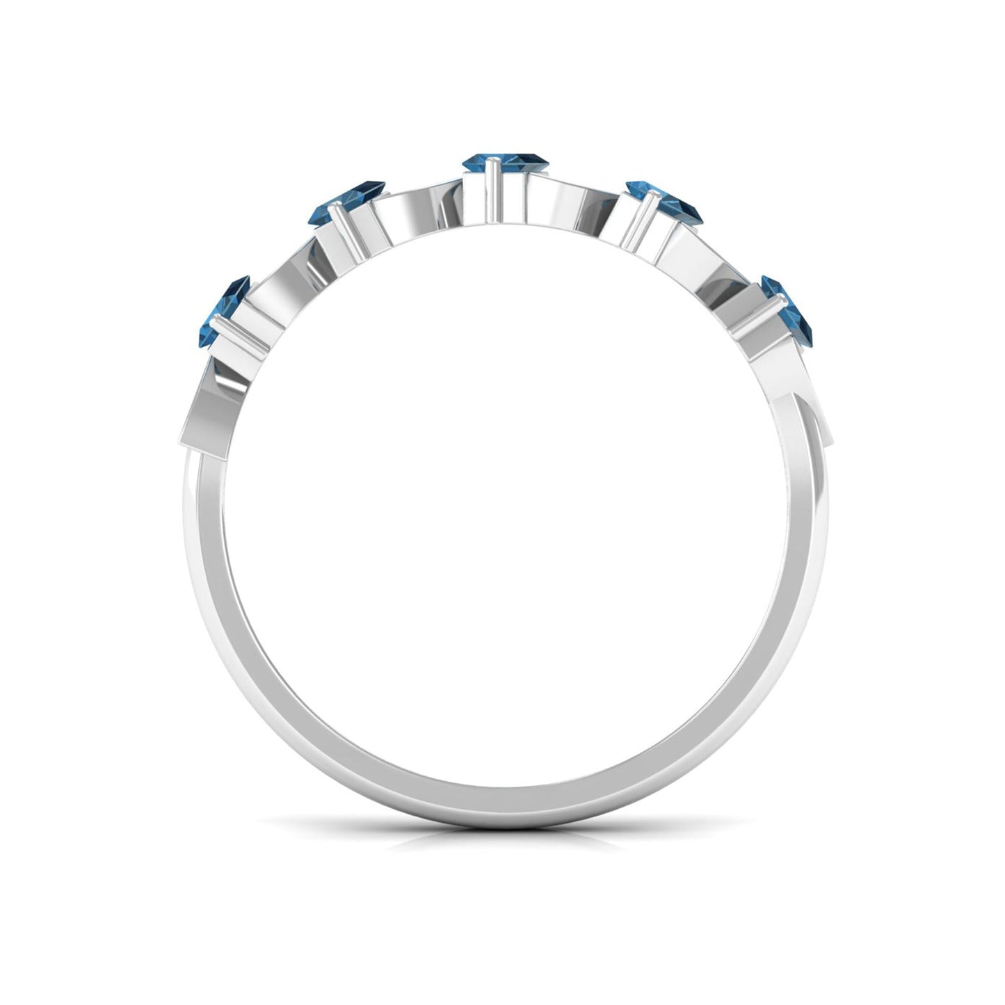 Baguette London Blue Topaz and Diamond Designer Eternity Band