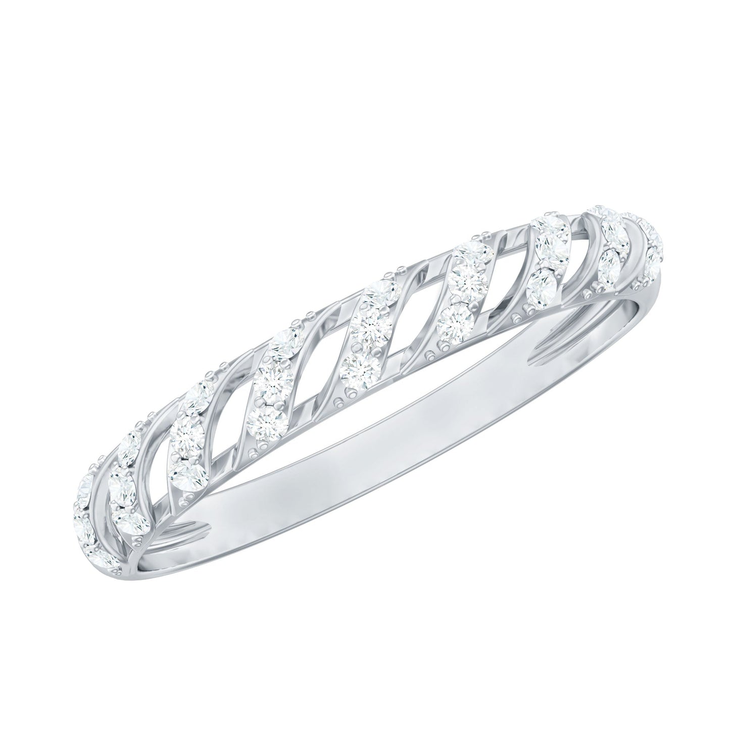 Elegant Round Shape Diamond Half Eternity Ring