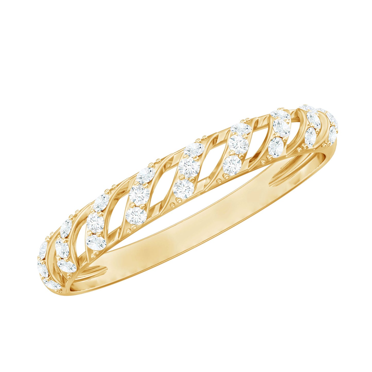 Elegant Round Shape Diamond Half Eternity Ring