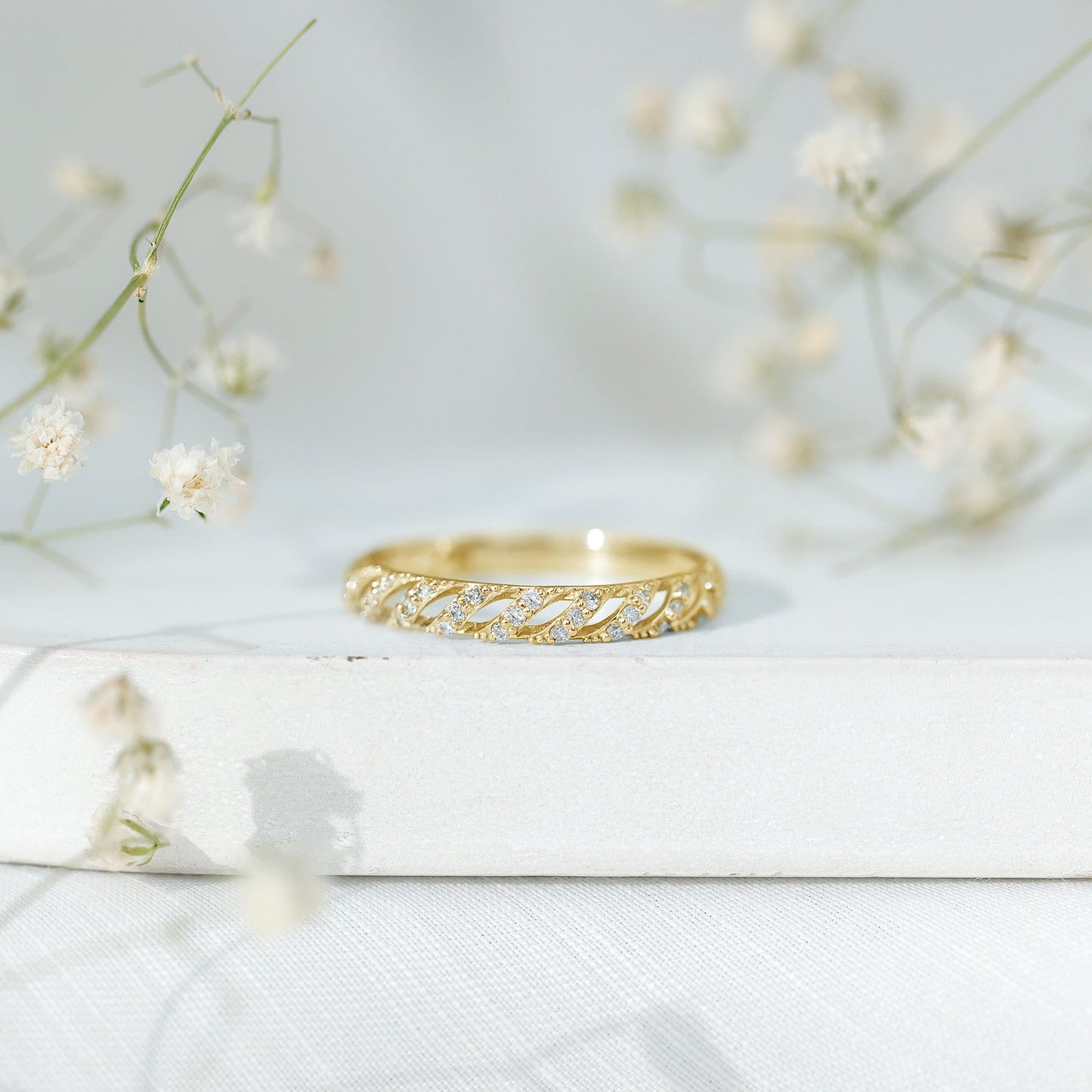Elegant Round Shape Diamond Half Eternity Ring