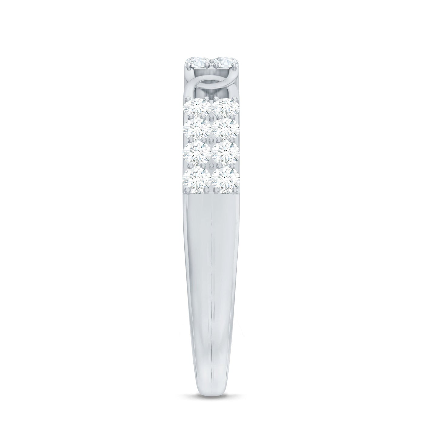 Certified Natural Diamond Interlock Half Eternity Band Ring
